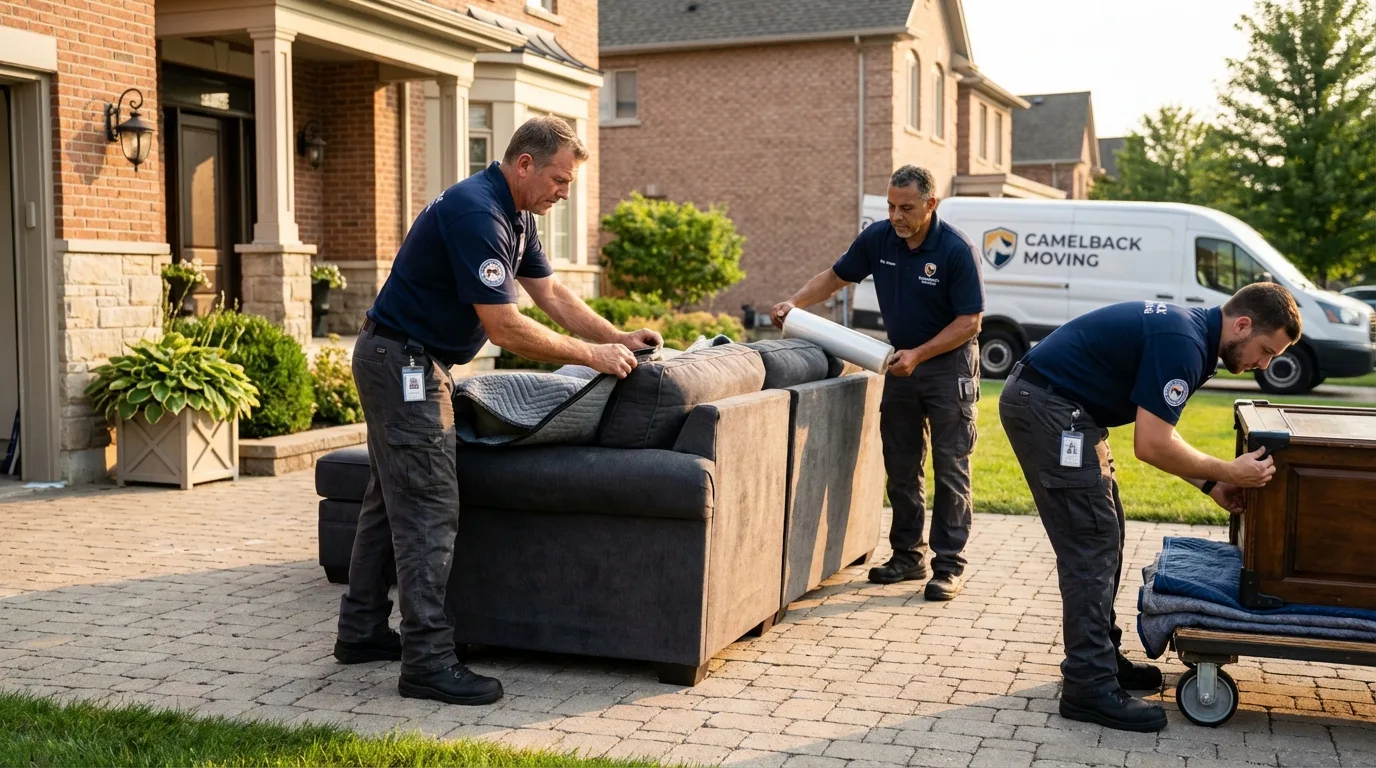 Large estate moving crew wrapping furniture in Auburn, WA