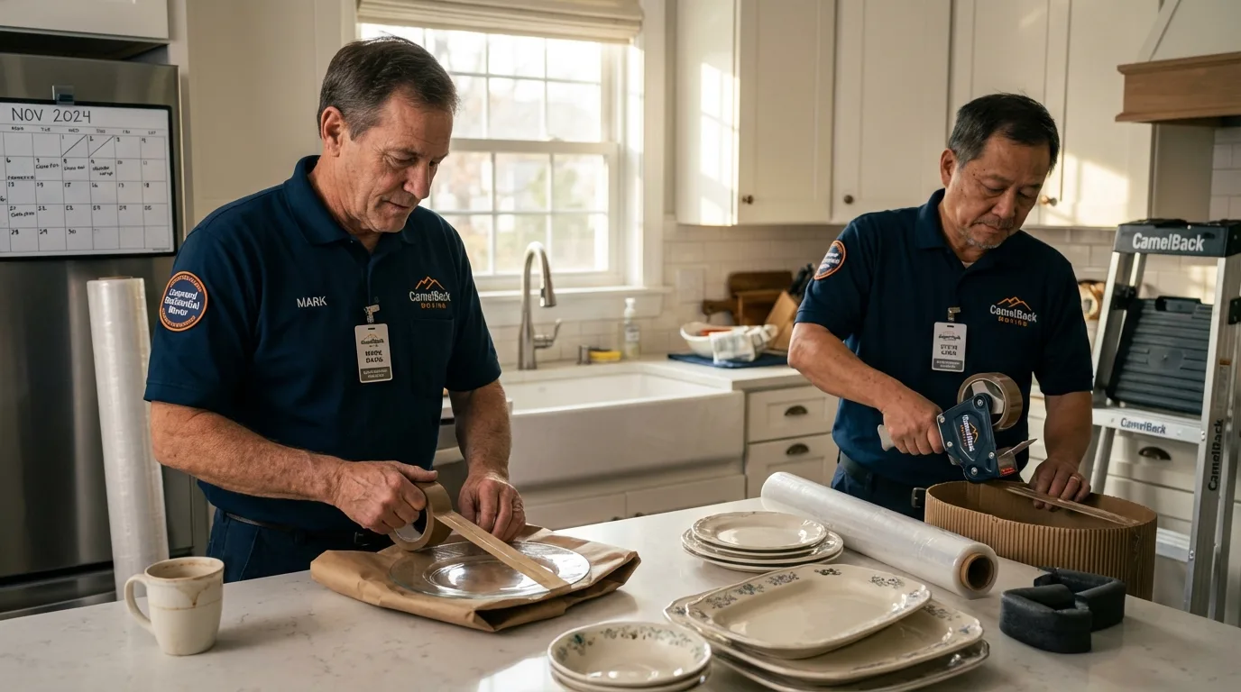 Professional crew packing kitchen dishware in Auburn, WA